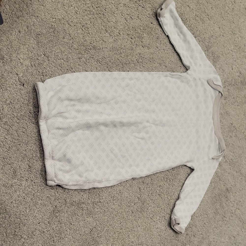 Luvable Friends Gray and White Baby Gown